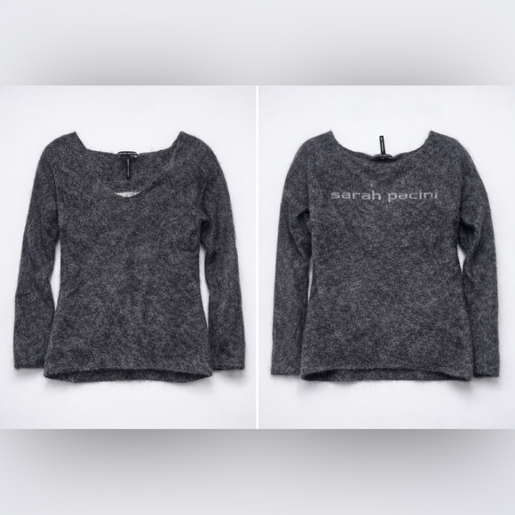 Sarah Pacini Charcoal V-Neck Sweater - Picture 2 of 8